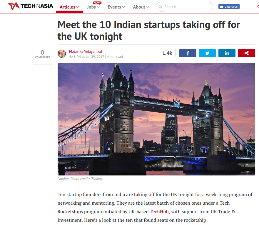 TechInAsia UKTI 2016 - Trip to the UK in 2017 January
